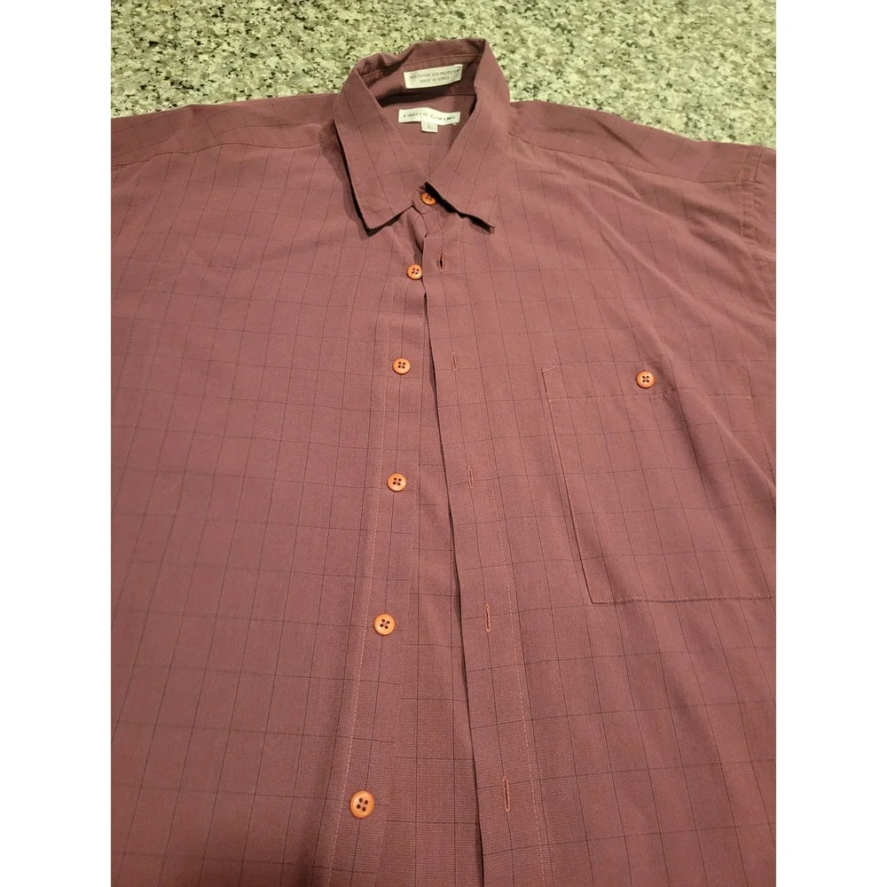 Lot of 2 Pierre Cardin Mens Long Sleeve Button Down Shirts Burgundy Grey Large‎